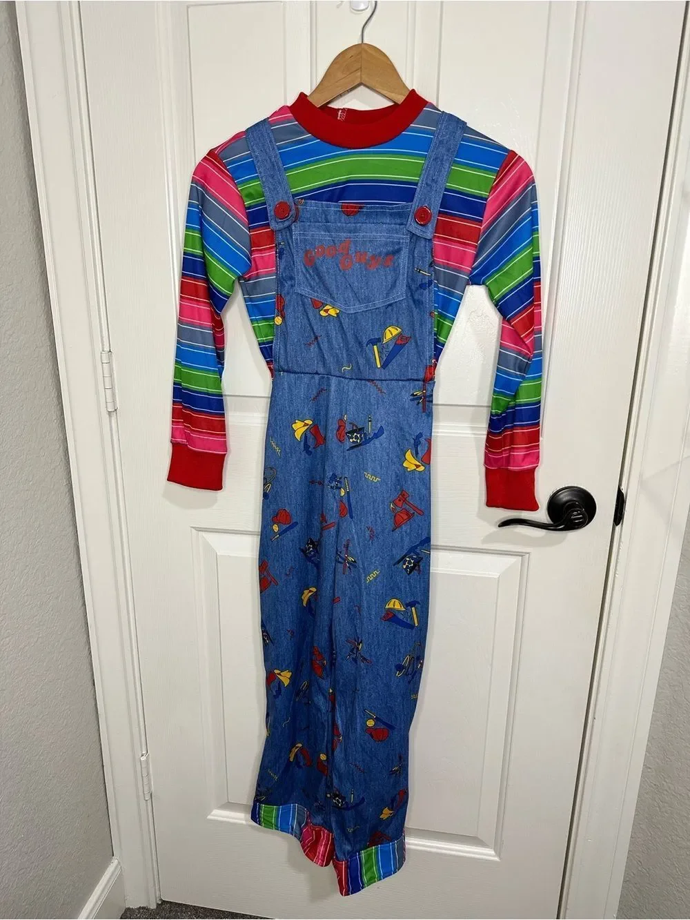 Spirit Halloween Chucky Good Guys Blue Overall Costume Youth S/M Horror Grunge